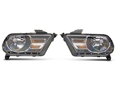 Raxiom Axial Series OEM Style Replacement Headlights; Chrome Housing; Clear Lens (10-12 Mustang w/ Factory Halogen Headlights)