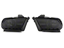 Raxiom Axial Series OEM Style Replacement Headlights; Chrome Housing; Smoked Lens (10-12 Mustang w/ Factory Halogen Headlights)