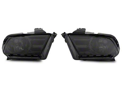 Raxiom Axial Series OEM Style Replacement Headlights; Chrome Housing; Smoked Lens (10-12 Mustang w/ Factory Halogen Headlights)