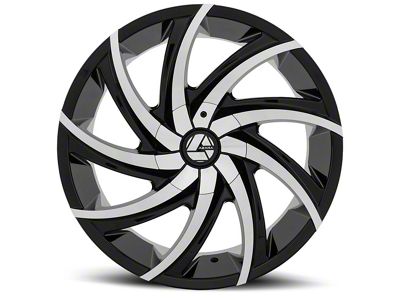 Azara AZA-503 Gloss Black and Machined Wheel; Rear Only; 30x9.5; 15mm Offset (16-24 Camaro)