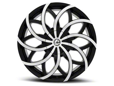 Azara AZA-504 Gloss Black and Machined Wheel; Rear Only; 28x9.5; 15mm Offset (16-24 Camaro)
