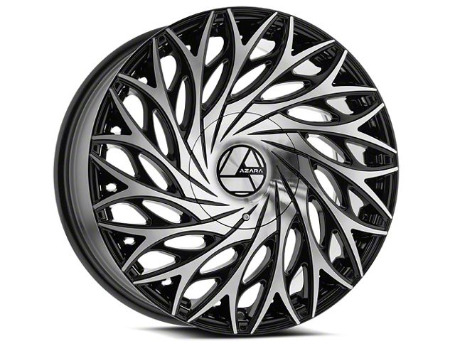 Azara 22 Inch Rims Azara Challenger AZA-525 Gloss Black and Machined Wheel; 22x9.5; 15mm ...