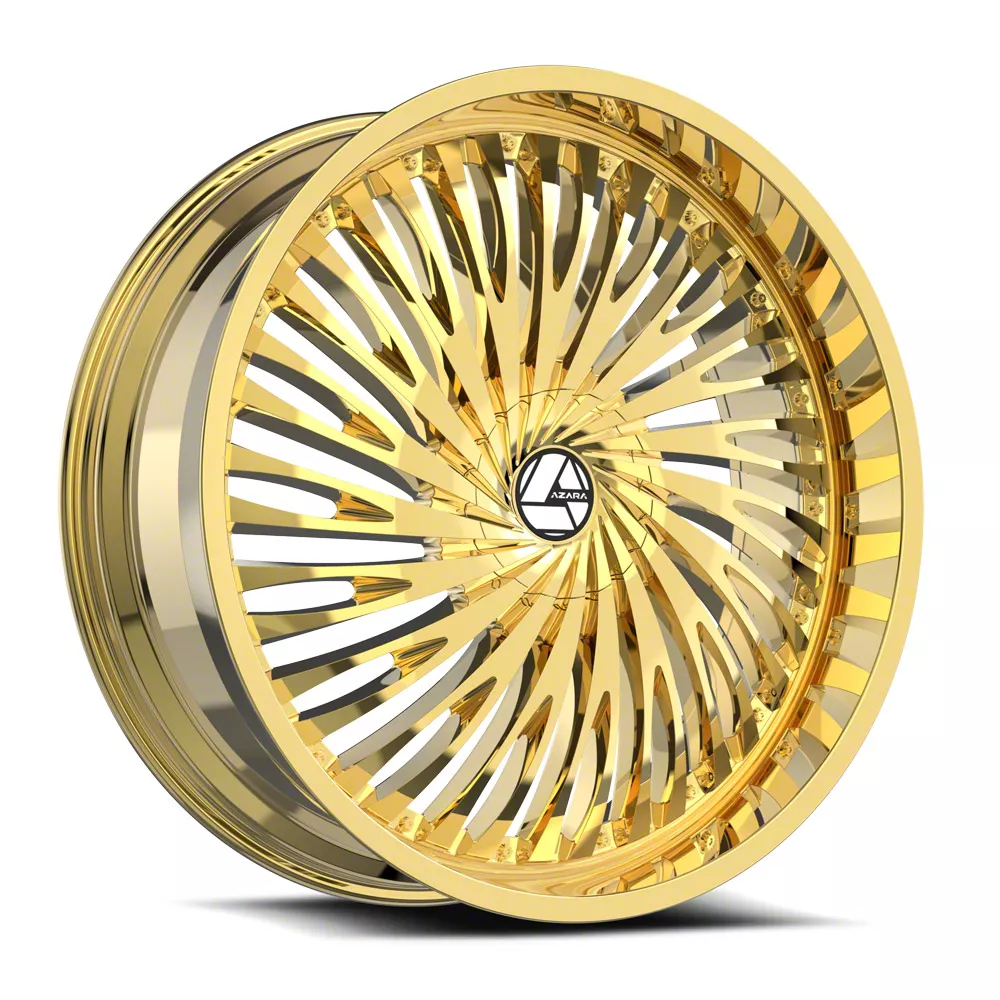 Azara AZA-526 Nano Gold Wheel; Rear Only; 24x9; 15mm Offset (08-23 RWD Challenger, Excluding SRT Hellcat &amp; Widebody)