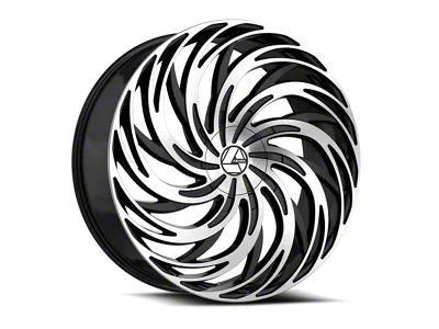 Azara AZA-531 Gloss Black and Machined Wheel; Rear Only; 26x9.5; 15mm Offset (08-23 RWD Challenger, Excluding SRT Hellcat & Widebody)