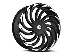 Azara AZA-534 Gloss Black and Machined Wheel; Rear Only; 22x9.5; 15mm Offset (08-23 RWD Challenger, Excluding SRT Hellcat & Widebody)