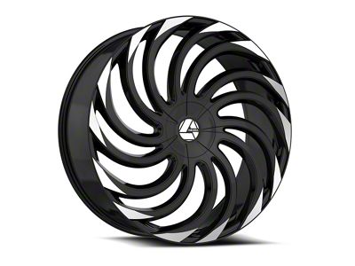 Azara AZA-534 Gloss Black and Machined Wheel; Rear Only; 24x9; 32mm Offset (11-23 Charger w/o Brembo Brakes)
