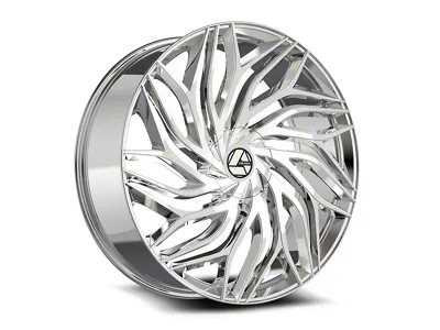 Azara AZA-537 Nano Chrome Wheel; Rear Only; 24x9; 15mm Offset (11-23 RWD Charger, Excluding Widebody)