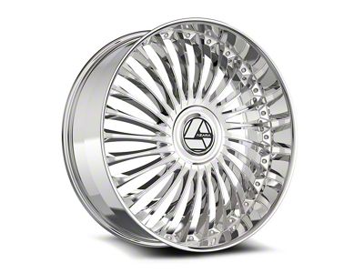 Azara AZX-103 Nano Chrome Wheel; Rear Only; 24x9; 32mm Offset (11-23 Charger w/o Brembo Brakes)