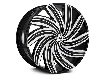 Azara AZA-502 Gloss Black and Machined Wheel; 20x8.5; 35mm Offset (15-23 Mustang GT w/o Performance Pack, EcoBoost, V6)