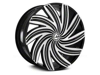 Azara AZA-502 Gloss Black and Machined Wheel; 20x8.5; 35mm Offset (15-23 Mustang GT w/o Performance Pack, EcoBoost, V6)