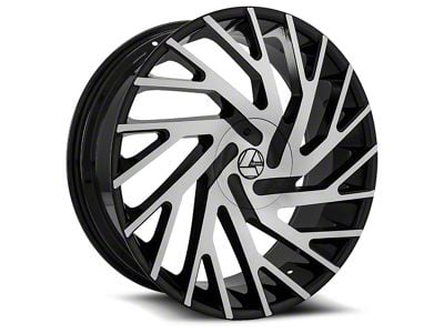 Azara AZA-505 Gloss Black and Machined Wheel; 20x8.5; 35mm Offset (15-23 Mustang GT w/o Performance Pack, EcoBoost, V6)