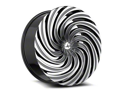 Azara AZA-535 Gloss Black and Machined Wheel; 22x8.5; 38mm Offset (15-23 Mustang GT w/o Performance Pack, EcoBoost, V6)
