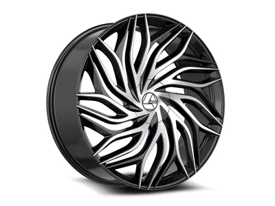 Azara AZA-537 Gloss Black and Machined Wheel; 18x8; 35mm Offset (10-14 Mustang GT w/o Performance Pack, V6)