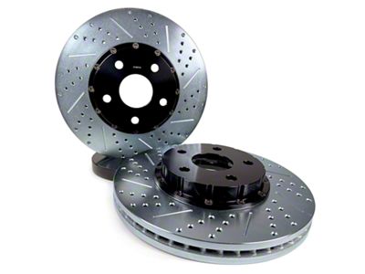 Baer EradiSpeed+ 2-Piece Performance Drilled and Slotted Rotors; Front Pair (16-24 Camaro LS & LT w/ Single Piston Front Calipers)