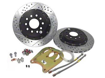 Baer EradiSpeed+ 2-Piece Drilled and Slotted Rotors; Rear Pair (93-97 Camaro w/o ABS)