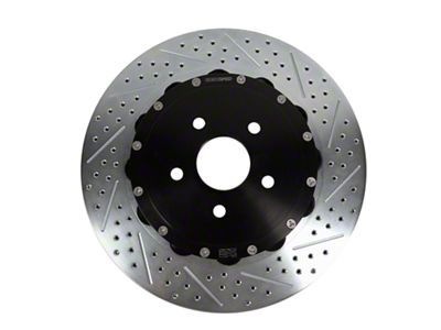 Baer EradiSpeed+ 2-Piece Performance Drilled and Slotted Rotors; Rear Pair (10-15 Camaro SS)