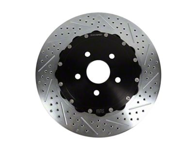 Baer EradiSpeed+ 2-Piece Drilled and Slotted Rotors; Rear Pair (10-15 Camaro SS)
