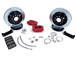 Baer SS4+ Rear Big Brake Kit with 13-Inch Rotors; Red Calipers (98-02 Camaro w/ OE C-Clip Rear End)