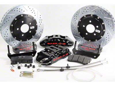 Baer Extreme+ Front Big Brake Kit; Black Calipers (06-11 Charger R/T, SE, SXT)