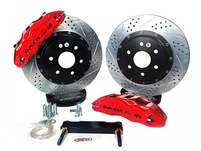 Baer Extreme+ Front Big Brake Kit with 15-Inch Rotors; Red Calipers (06-11 Charger R/T, SE, SXT)