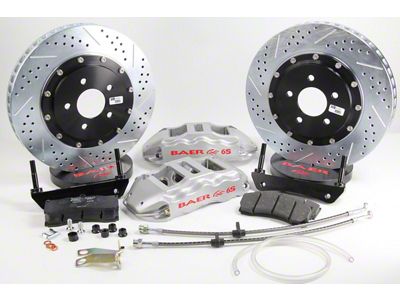 Baer Extreme+ Front Big Brake Kit with 15-Inch Rotors; Silver Calipers (06-14 Charger SRT8)