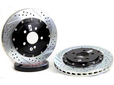 Baer EradiSpeed+ 2-Piece Performance Drilled and Slotted Rotors; Front Pair (97-04 Corvette C5)