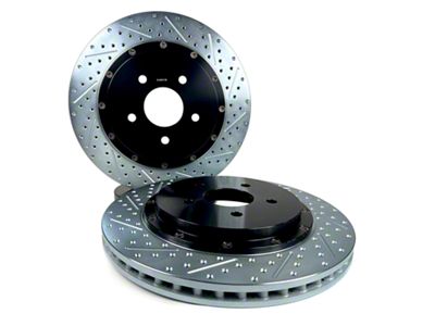 Baer EradiSpeed+ 2-Piece Performance Drilled and Slotted Rotors; Rear Pair (14-16 Corvette C7 Stingray w/ J55 Brake Package)