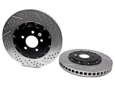 Baer EradiSpeed+ 2-Piece Performance Drilled and Slotted Rotors; Front Pair (11-14 Mustang GT w/ Performance Pack; 12-13 Mustang BOSS 302; 07-12 Mustang GT500)
