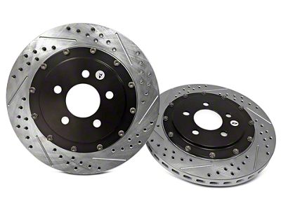 Baer EradiSpeed+ 2-Piece Performance Drilled and Slotted Rotors; Front Pair (94-04 Mustang Cobra, Bullitt, Mach 1)