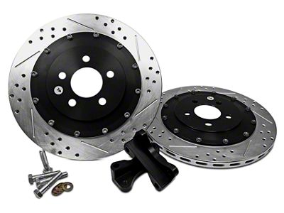 Baer EradiSpeed+1 2-Piece Drilled and Slotted Rotors; Rear Pair (05-14 Mustang, Excluding 13-14 GT500)