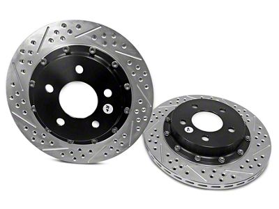 Baer EradiSpeed+ 2-Piece Drilled and Slotted Rotors; Rear Pair (94-04 Mustang Cobra, Bullitt, Mach 1)