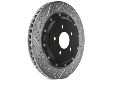 Baer EradiSpeed+ 2-Piece Performance Drilled and Slotted Rotors; Rear Pair (15-23 Mustang GT, EcoBoost w/ Performance Pack)
