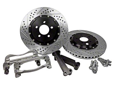 Baer EradiSpeed+ 2-Piece Performance Drilled and Slotted Rotors; Front Pair (05-10 Mustang GT; 11-14 Mustang V6)