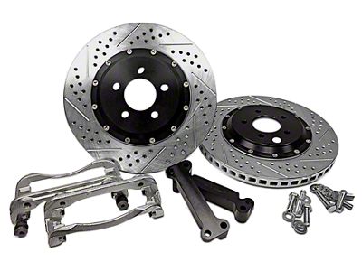 Baer EradiSpeed+1 2-Piece Drilled and Slotted Rotors; Front Pair (05-10 Mustang GT; 11-14 Mustang V6)