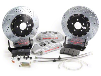 Baer Extreme+ Front Big Brake Kit with 14-Inch Rotors; Silver Calipers (05-14 Mustang)