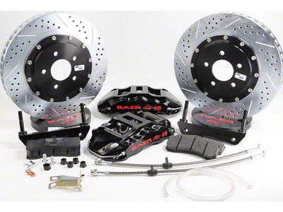 Baer Extreme+ Front Big Brake Kit with 15-Inch Rotors; Black Calipers (08-14 Challenger SRT8)
