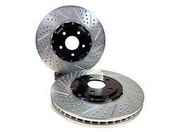 Baer EradiSpeed+ 2-Piece Performance Drilled and Slotted Rotors; Rear Pair (24-26 Mustang GT w/ Performance Pack, Dark Horse)