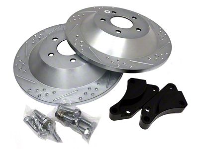 Baer EradiSpeed1 Drilled and Slotted Rotors; Rear Pair (94-04 Mustang GT, V6)