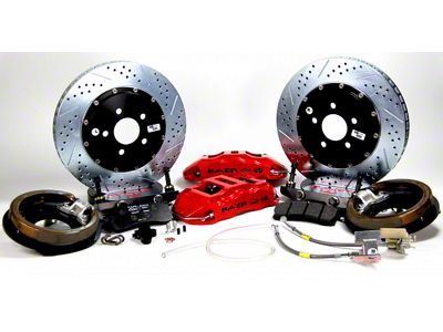 Baer Extreme+ Rear Big Brake Kit; Red Calipers (05-14 Mustang)