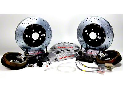 Baer Extreme+ Rear Big Brake Kit with 15-Inch Rotors; Silver Calipers (15-23 Mustang GT, EcoBoost, V6)