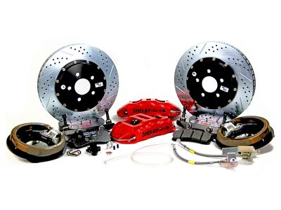 Baer Extreme+ Rear Big Brake Kit with Shelby Logo and 14-Inch Rotors; Red Calipers (05-14 Mustang)