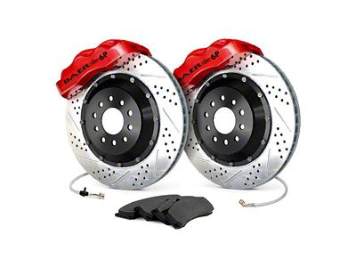 Baer Pro+ Front 4-Lug Big Brake Kit with 13-Inch Rotors; Red Calipers (79-93 Mustang)