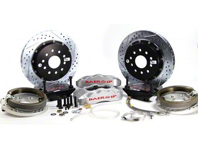 Baer Pro+ Rear Big Brake Kit with 14-Inch Rotors; Silver Calipers (05-14 Mustang)