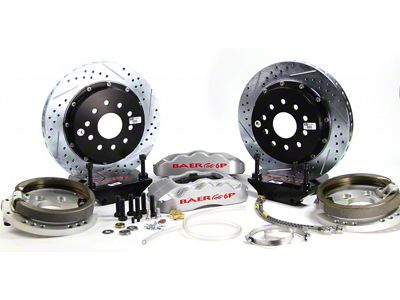 Baer Pro+ Rear Big Brake Kit; Silver Calipers (05-14 Mustang)