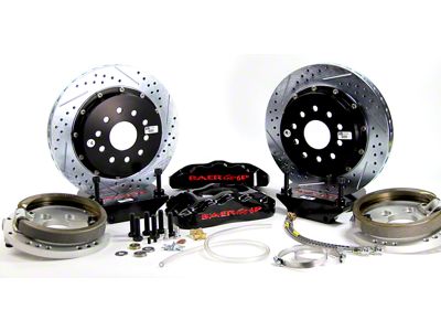 Baer Pro+ Rear Big Brake Kit with 14-Inch Rotors; Black Calipers (05-14 Mustang w/ Currie 9-Inch Rear Axle Conversion)