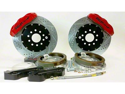 Baer Pro+ Rear Big Brake Kit with Shelby Logo and 14-Inch Rotors; Red Calipers (05-14 Mustang)