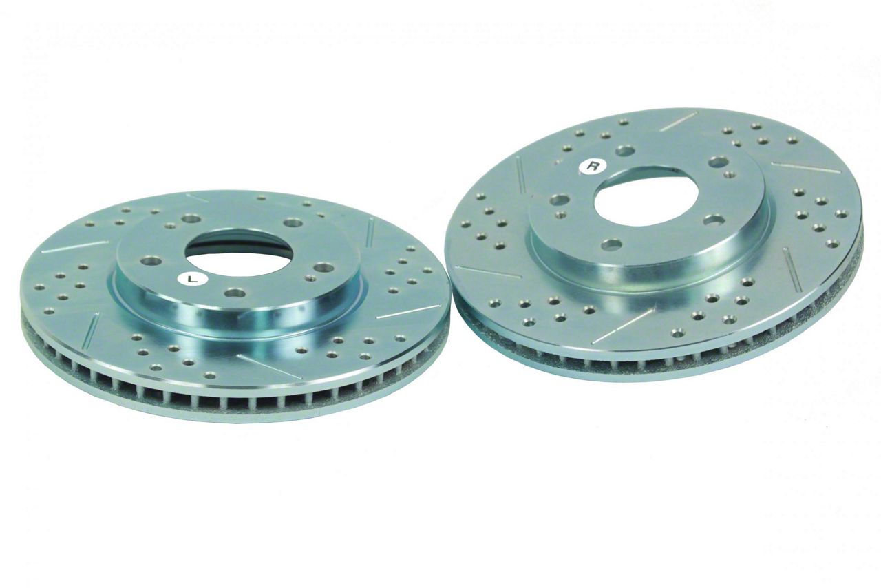 Baer Sport Mustang Drilled and Slotted Rotors; Rear Pair 54055020 (84
