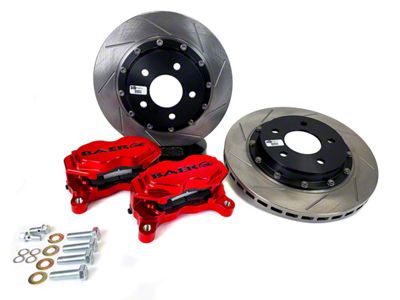 Baer SS4+ Deep Stage 2.0 Rear Big Brake Kit with 12-Inch Rotors; Fire Red Calipers (15-23 Mustang GT, EcoBoost, V6)