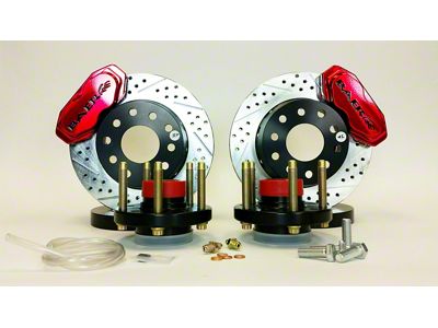 Baer SS4+ Deep Stage Drag Race Front Big Brake Kit with 11-Inch Rotors; Fire Red Calipers (79-93 Mustang)