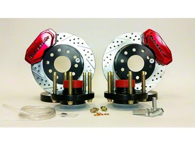Baer SS4+ Deep Stage Drag Race Front 4-Lug Big Brake Kit; Fire Red Calipers (79-93 Mustang)